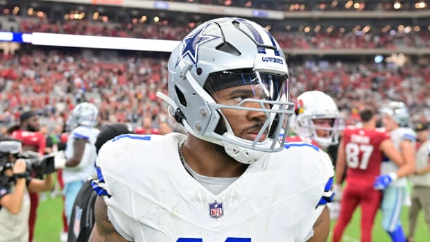 Sep 24, 2023; Glendale, Arizona, USA; Dallas Cowboys linebacker Micah Parsons (11) looks on after losing to the Arizona Cardinals at State Farm Stadium. Mandatory Credit: Matt Kartozian-USA TODAY Sports